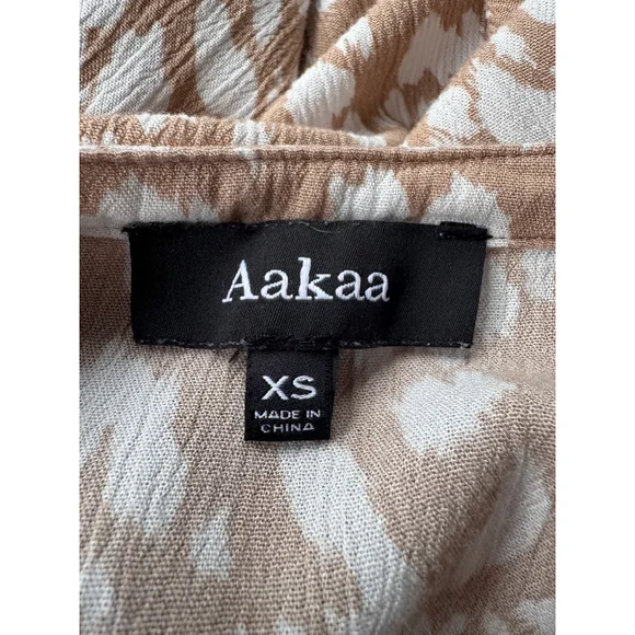 Aakaa Tan and Cream Chetah pattern summer dress super cute - XS - 343 - Picture 4 of 6